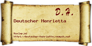 Deutscher Henrietta névjegykártya